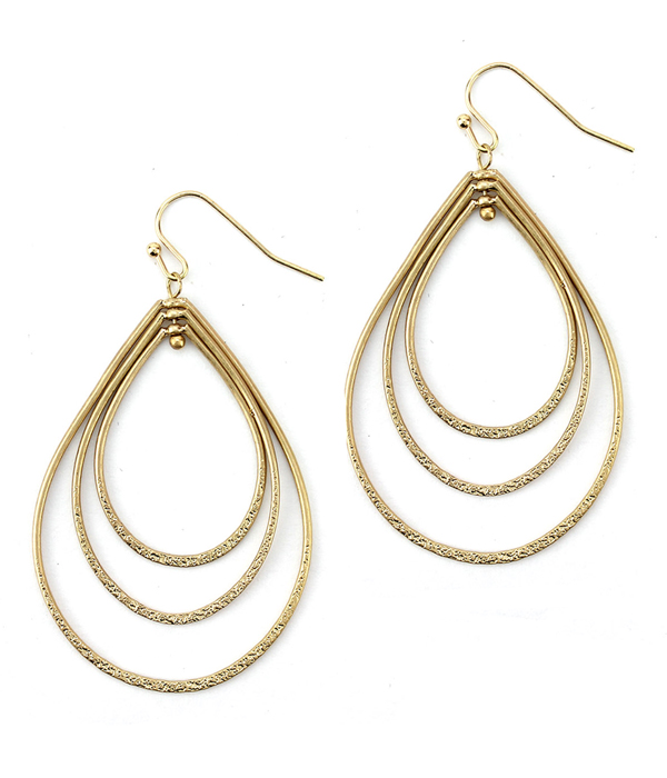 Triple wire teardrop earring