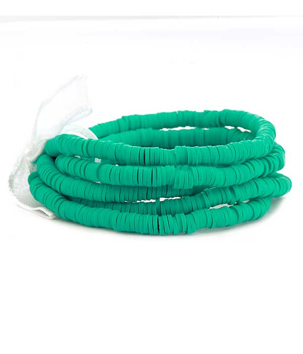 Multi bead 5 stretch bracelet set