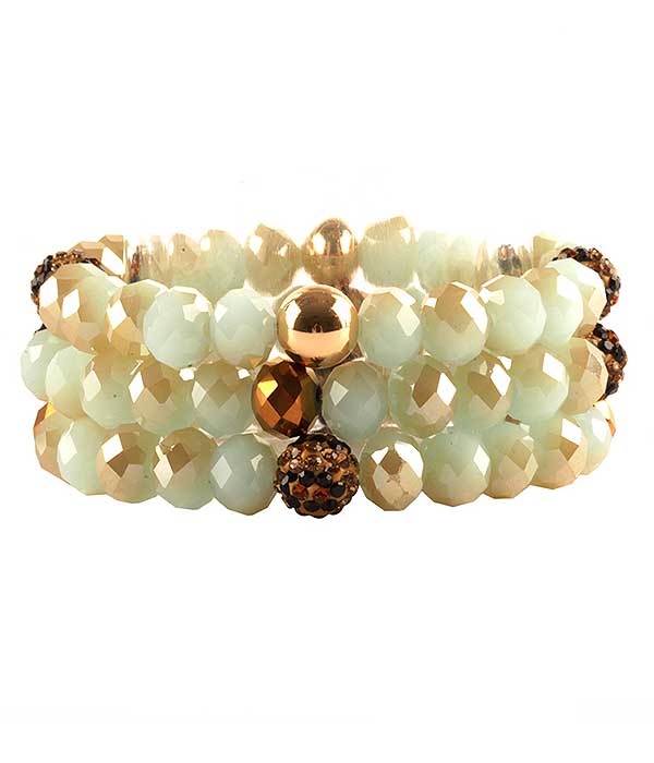 MULTI FACET STONE 3 STRETCH BRACELET SET