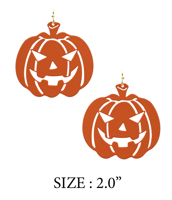 HALLOWEEN THEME LASER CUT PAPER METAL PUMPKIN EARRING