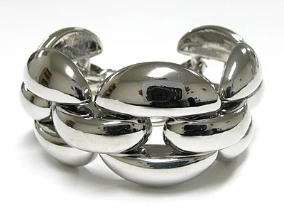 Metal chubby chain style cuff bangle