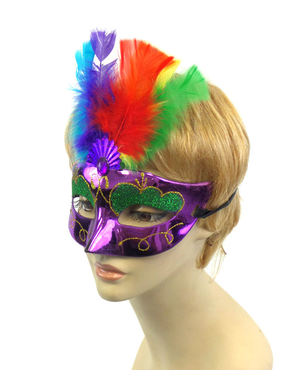 Glitter and feather top masquerade