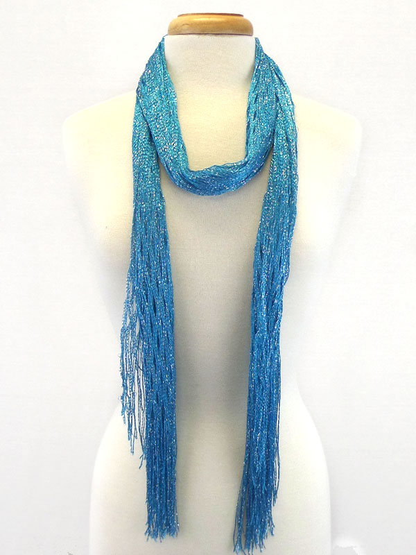Net and tassel scarf