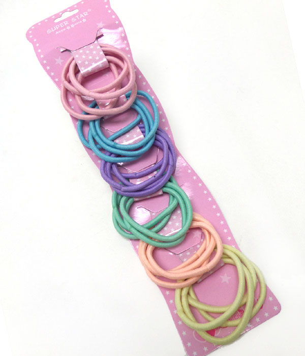 Pastel ponytail holders 12 pair sets