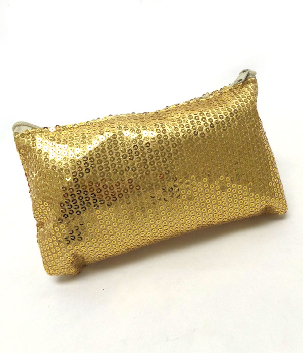 Zipper sequin make up bag