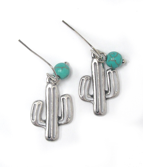 Southern country style cactus earring