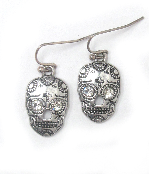 Southern country style sugar skull earring