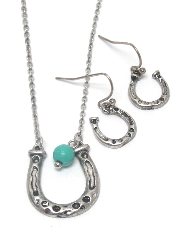 Southern country style horse shoe necklace set