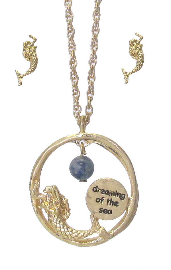 Mermaid inspiration pendant necklace set