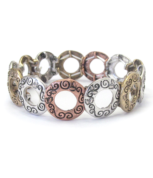 VINTAGE METAL DONUT STRETCH BRACELET