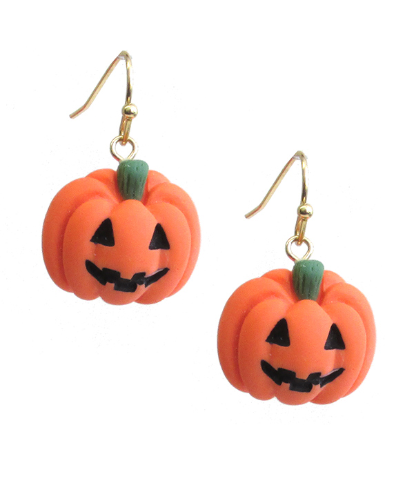 HALLOWEEN THEME CLAY EARRING - PUMPKIN