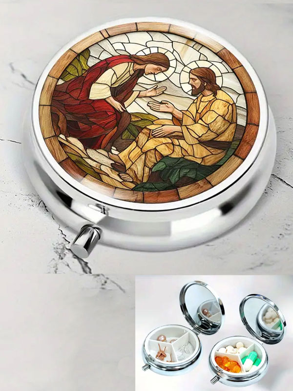 Portable pill box - 3 compartment - jesus