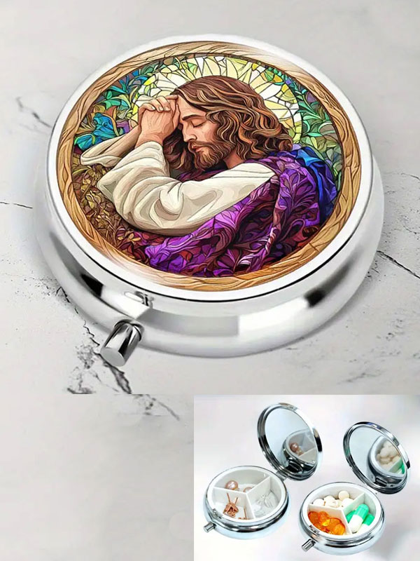 Portable pill box - 3 compartment - jesus