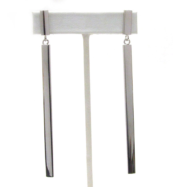 Long metal stick drop earring
