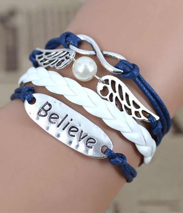 Hammered plate leather wrap bracelet