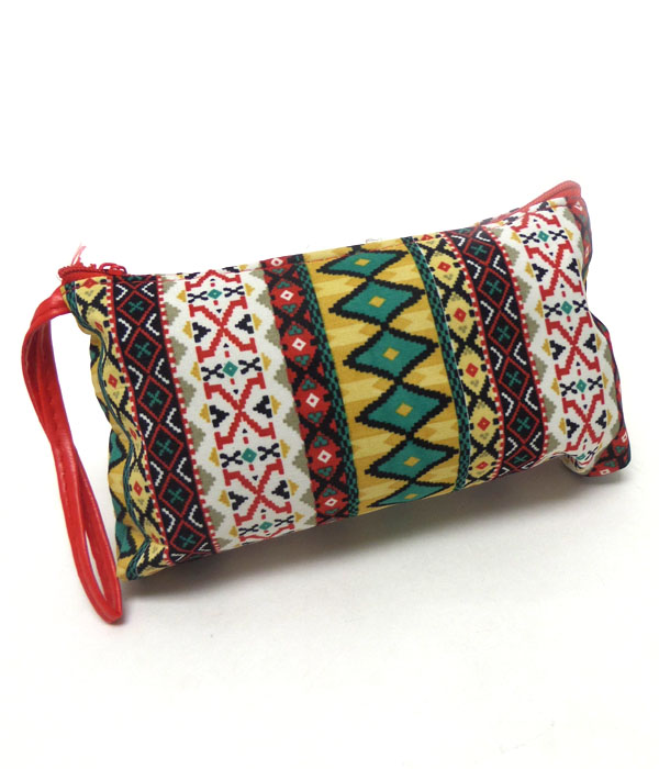 Tribal print zipper pouch 