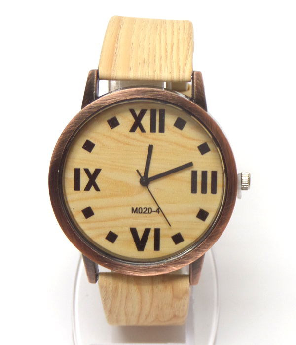 Natural wood print watch
