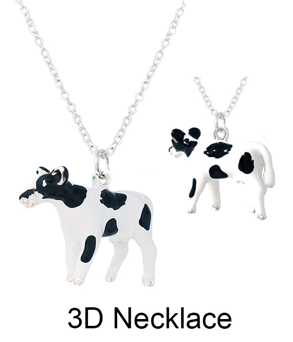 FARM THEME 3D PENDANT NECKLACE - COW