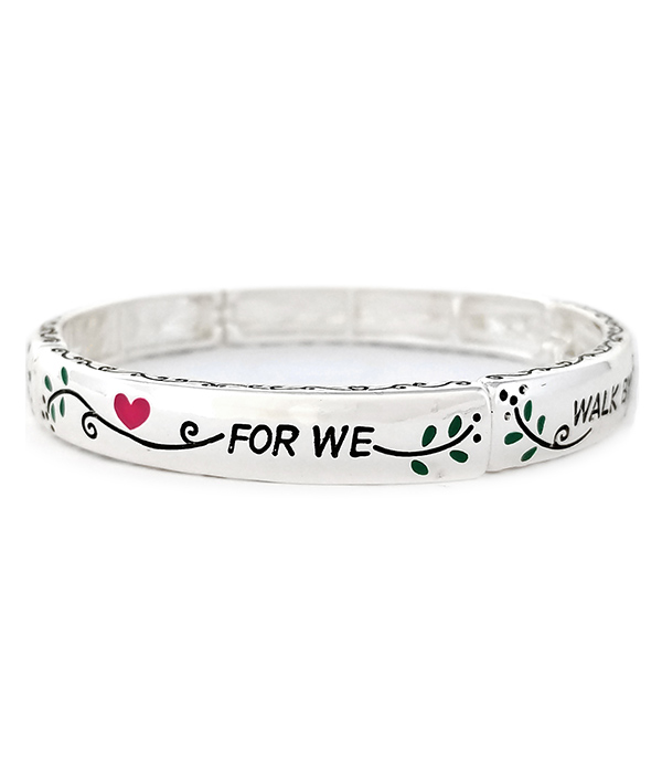 RELIGIOUS INSPIRED MESSAGE STRETCH BRACELET - 2 CORINTHIANS 5:7