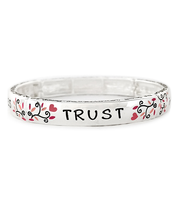 RELIGIOUS INSPIRED MESSAGE STRETCH BRACELET - PROVERBS 3:5
