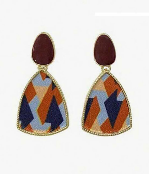 Geometric pattern earring