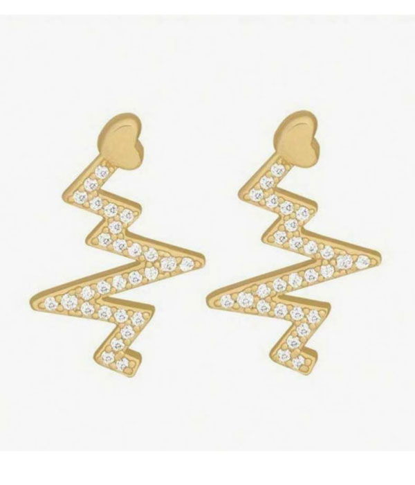 Ecg heartbeat earring