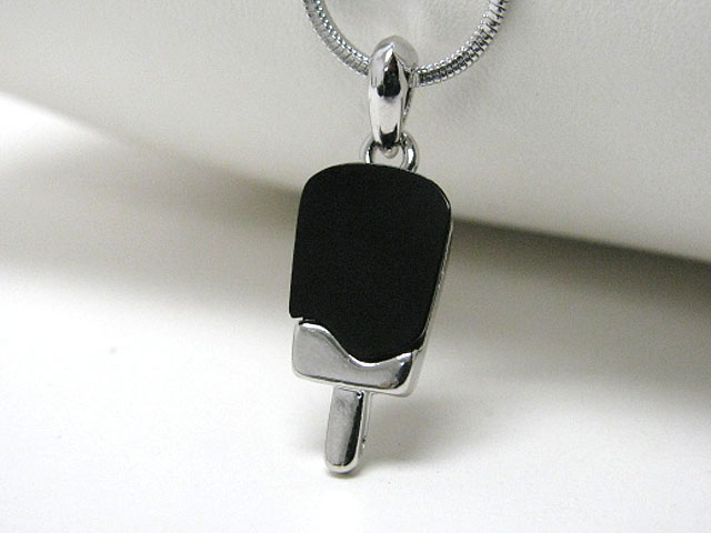 Made in korea whitegold plating mother of pearl ice cream pendant necklace