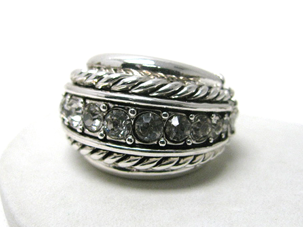 Crystal deco metal casting stretch ring
