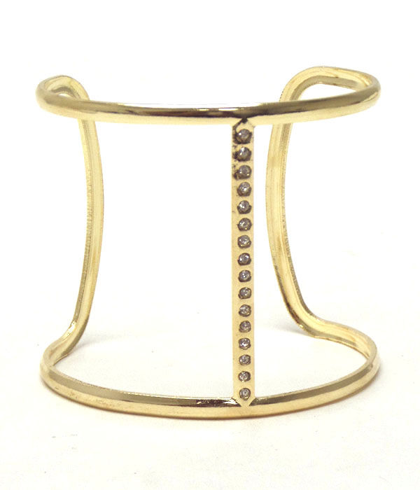 Crystals thin metal cuff bangle