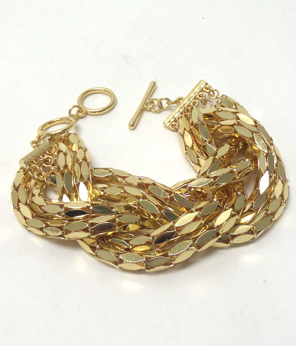 Bold braided metal chain bracelet