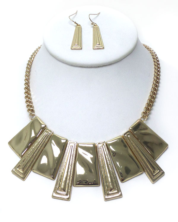 Bar metal necklace set