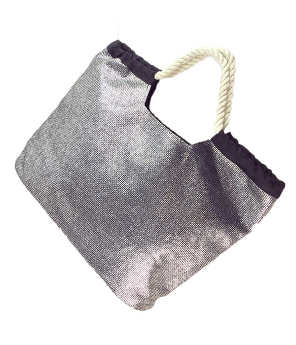 Metallic beach tote bag