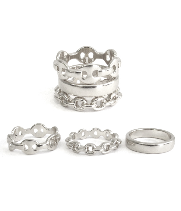 CHAIN SHAPE KNUCKLE RING SET