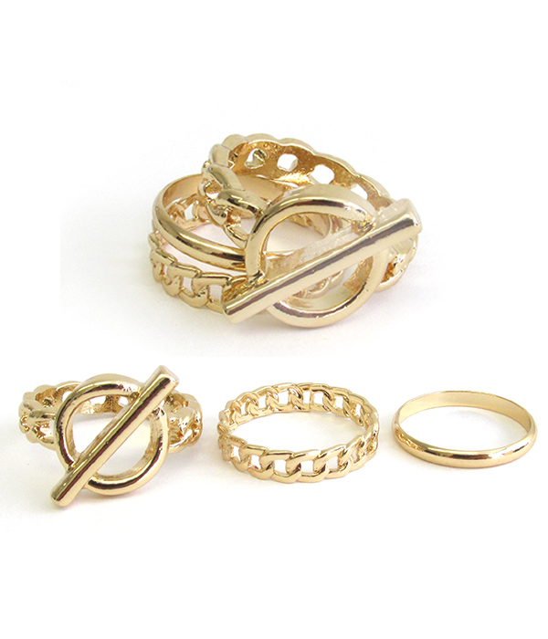 CHAIN SHAPE KNUCKLE RING SET