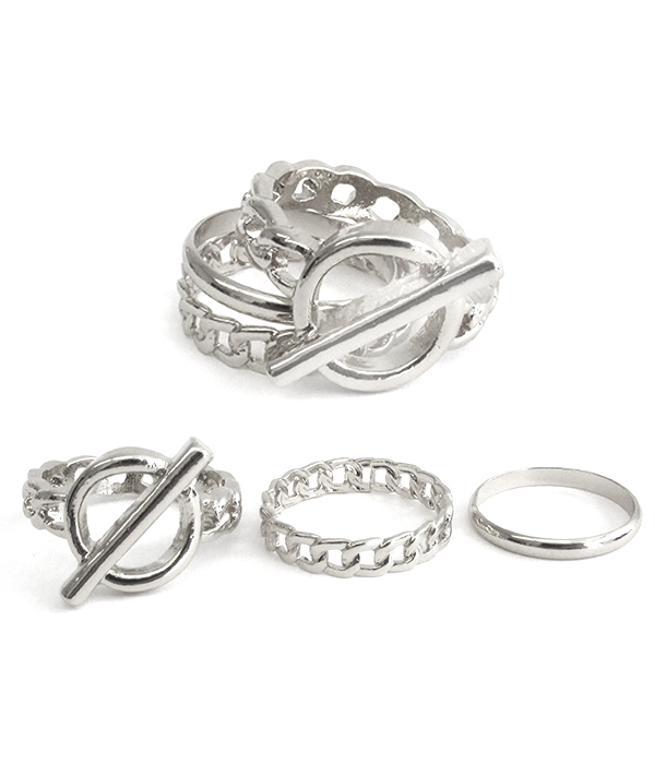CHAIN SHAPE KNUCKLE RING SET