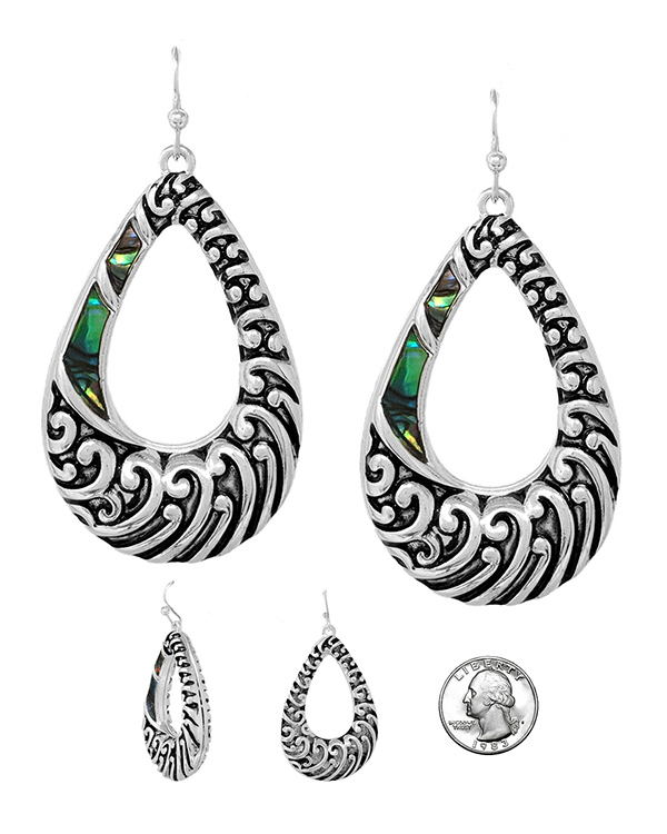 DESIGNER TEXTURED PUFFY TEARDROP EARRING