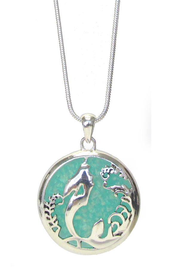 SEALIFE THEME OPAL NECKLACE - MERMAID sea glass