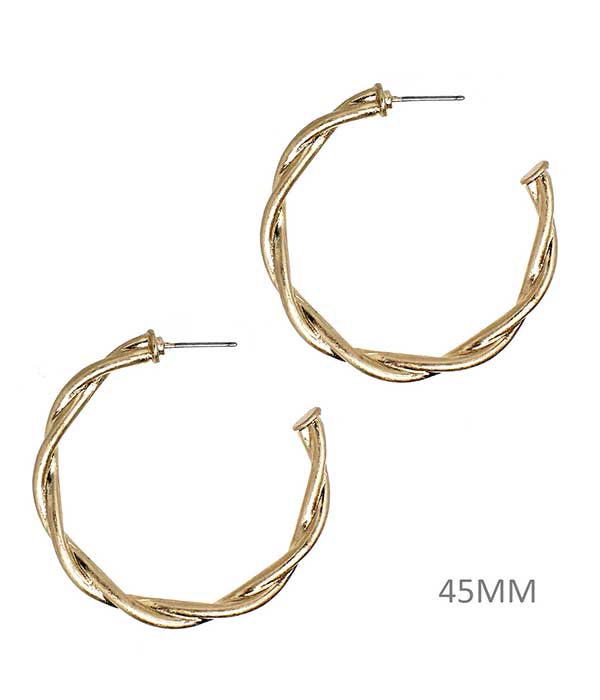 TWIST METAL HOOP EARRING