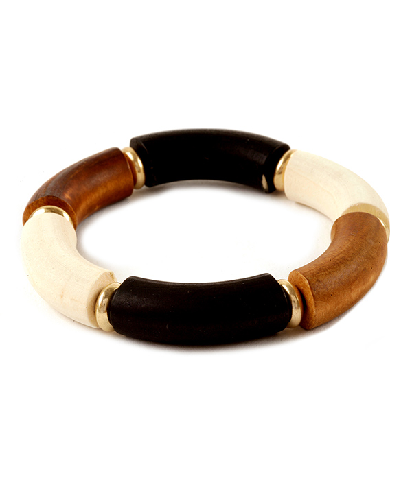 WOOD TUBE STRETCH BRACELET