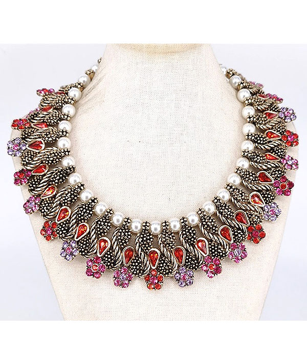 Luxury class victorian style chunky party necklace - choker