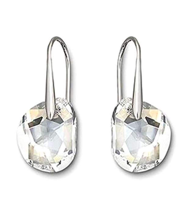 Facet glass drop earring