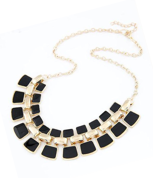 Geometry metal link necklace