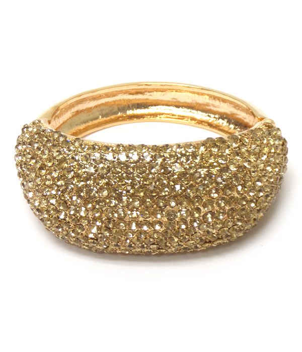 Crystal pave puffy bangle bracelet