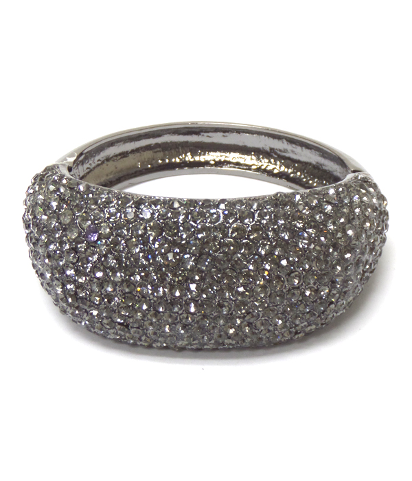 Crystal pave puffy bangle bracelet