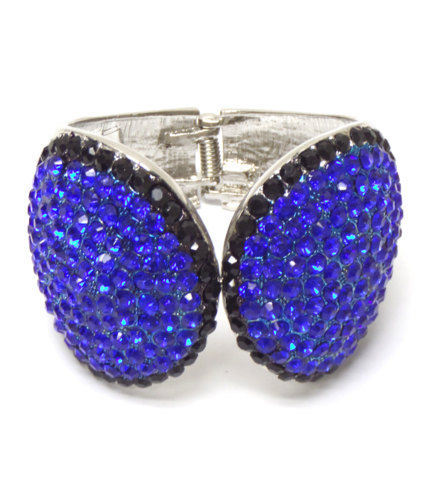 Crystal pave double cricle hinge bangle bracelet