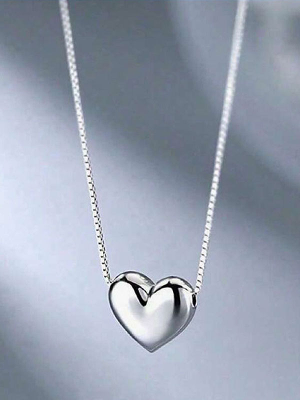 Mini puffy heart pendant necklace