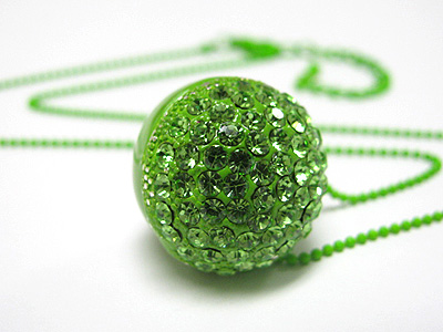 Special price - crystal stud enamel metal ball pendant necklace