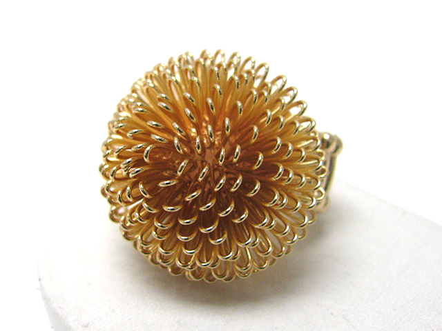 Metal wired flower stretch ring