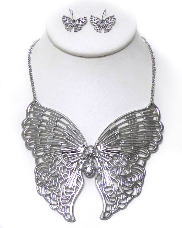 Butterflt with crystals necklace set