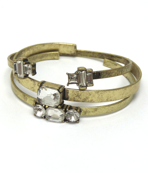 Three glass stone bracelets